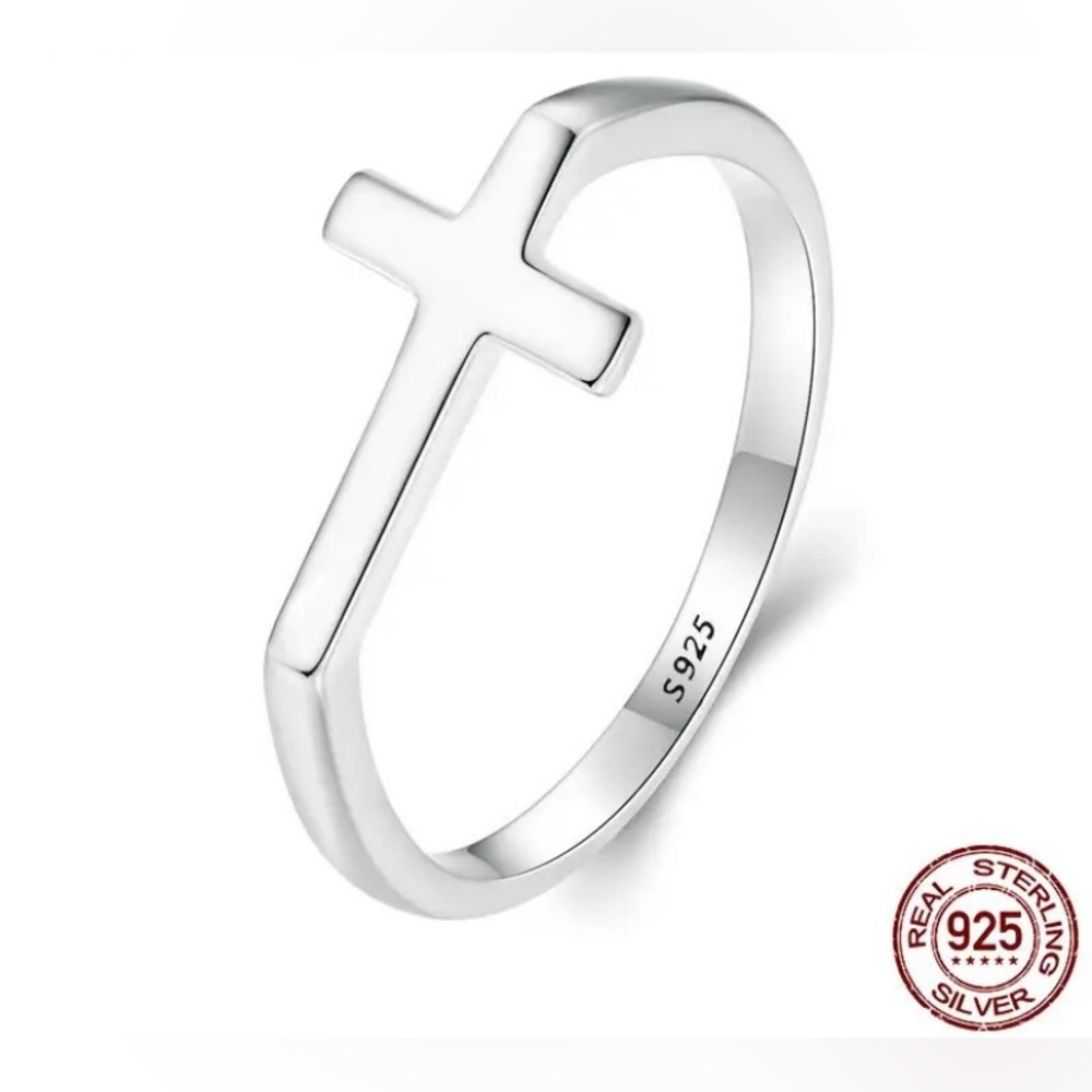 925 Sterling Silver Cross Ring